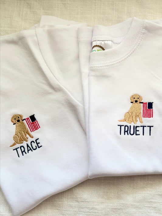 Golden w/ Flag