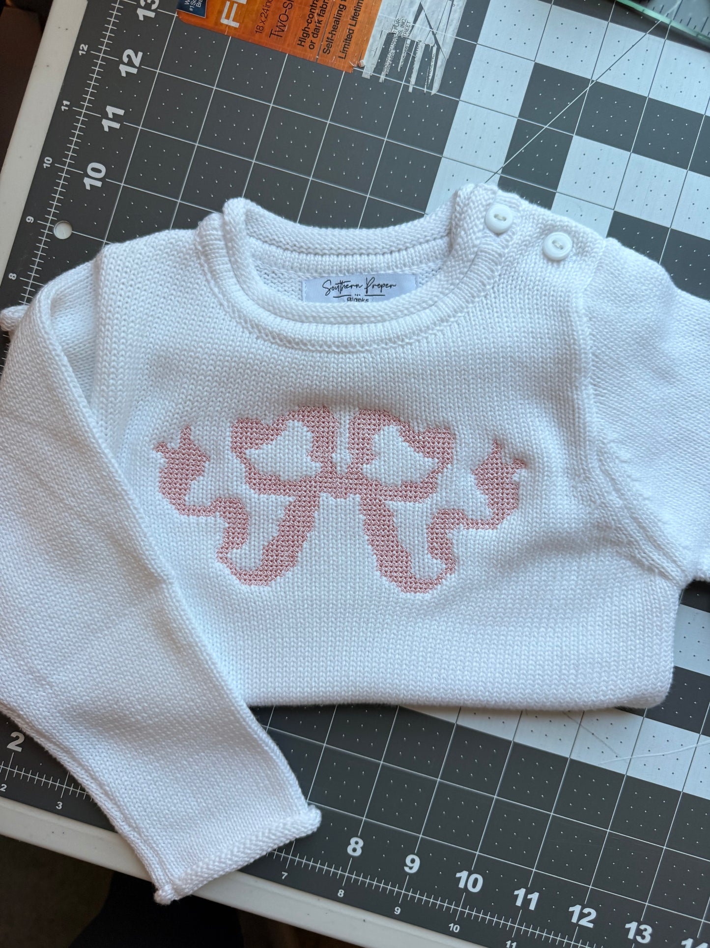 Cross Stitch Bow Sweater